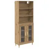 Image de Buffet haut moderne - vidaXL - Chêne artisanal - 695 x 325 x 180 cm - Bois dingénierie - 2 portes