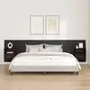Image de Tête De Lit Avec Armoire 3 Pcs Chêne Noir Bois D'ingénierie Vidaxl