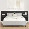 Image de Tête De Lit Avec Armoire 3 Pcs Chêne Noir Bois D'ingénierie Vidaxl