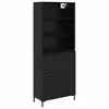 Image de Vidaxl haut armoire ch  ne noir 69,5 x 34 x 180 cm bois d'ing ©nierie