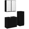 Image de Ensemble de mobilier de salle de bain - vidaXL - Chêne noir - Bois dingénierie - 3 pièces