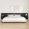 Image de Tête De Lit Avec Armoire 3 Pc Chêne Noir Bois D'ingénierie Vidaxl