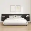 Image de Tête De Lit Avec Armoire 3 Pc Chêne Noir Bois D'ingénierie Vidaxl