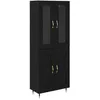 Image de Armoire de rangement en bois dingénierie - vidaXL - Chêne Noir - 695x34x180 cm - 4 portes - Montage mural