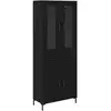 Image de Vidaxl haut armoire 2 pc chêne noir 69,5 x 34 x 180 cm