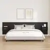 Image de Tête De Lit Avec Armoire 3 Pcs Chêne Noir Bois D'ingénierie Vidaxl