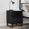 Image de Armoire De Lit Chêne Noir 40 X 35 X 50 Cm Bois D'ingénierie Vidaxl