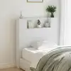 Image de Tête De Lit De Rangement Avec Led Blanc Bois D'ingénierie Vidaxl