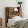 Image de Tête De Lit Avec Rangement Et Led Bois Ancien Bois D'ingénierie Vidaxl