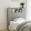 Image de Tête De Lit Avec Rangement Et Led Gris Béton Bois D'ingénierie Vidaxl