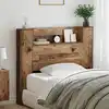 Image de Tête De Lit De Rangement Avec Led Bois Ancien Bois D'ingénierie Vidaxl