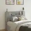 Image de Tête De Lit De Rangement Avec Led Gris Béton Bois D'ingénierie Vidaxl