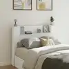 Image de Tête De Lit De Rangement Avec Led Blanc Bois D'ingénierie Vidaxl