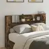 Image de Tête De Lit De Rangement Avec Led Chêne Fumé Bois D'ingénierie Vidaxl