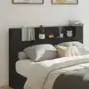Image de Tête De Lit De Rangement Avec Led Noir Bois D'ingénierie Vidaxl