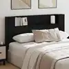 Image de Tête De Lit De Rangement Avec Led Chêne Noir Bois D'ingénierie Vidaxl
