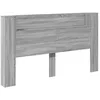 Image de Tête de lit moderne avec LED - vidaXL - Gris Sonoma - Bois dingénierie - 180x165x1035 cm - Éclairage LED multicolore