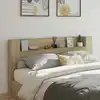 Image de Tête De Lit De Rangement Avec Led Chêne Sonoma Vidaxl