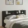 Image de Tête De Lit Avec Rangement Et Led Noir Bois D'ingénierie Vidaxl