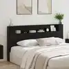 Image de Tête De Lit De Rangement Avec Led Chêne Noir Bois D'ingénierie Vidaxl