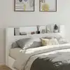 Image de Tête De Lit De Rangement Avec Led Blanc Bois D'ingénierie Vidaxl