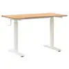 Image de Vidaxl bureau blanc et naturel 120 x 60 cm bois de chêne massif
