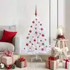 Image de Sapin De Noël Artificiel À Branches Articulées Blanc 120 Cm Vidaxl
