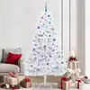 Image de Sapin De Noël Artificiel À Branches Articulées Blanc 210 Cm Vidaxl