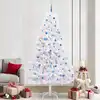 Image de Sapin De Noël Artificiel À Branches Articulées Blanc 240 Cm Vidaxl