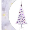 Image de Sapin de Noël artificiel - vidaXL - 120 cm - Blanc - PVC et acier - 150 LED - Guirlande lumineuse USB - 8 modes de flash