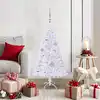 Image de Sapin De Noël Artificiel Avec 150 Led Blanc 120 Cm Pvc Et Acier Vidaxl