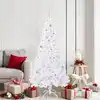 Image de Sapin De Noël Artificiel Avec 300 Led Blanc 180 Cm Pvc Et Acier Vidaxl