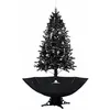Image de Maison Exclusive - Arbre de Noël neigeux avec base de parapluie Noir 190 cm PVC
