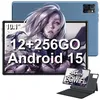 Image de Tablette Android 15 12 Go RAM + 256 Go ROM(1To Extensible) Tablette 101 Pouces Octa-Core WiFi6 blue + Clavier