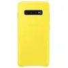 Image de Coque - Samsung - Galaxy S10+ - Cuir véritable - Jaune - Semi-rigide