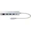 Image de Adaptateur Multiport Gris 5en1 Cable 20cm Usb Type-c Usb Type-a(3.0), Gigabit Et