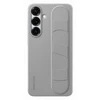 Image de Coque En Silicone Avec Lanière Et Support Gris Pour Samsung Galaxy S25+