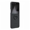 Image de Coque Et Étui Téléphone Mobile Samsung En Silicone Avec Anneau Selfie Noir Pour Galaxy Z Flip 6 Et 7