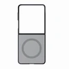 Image de Coque Samsung Z Flip8 Silicone Gris Avec Miroir Aimanté Support Magsafe