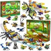 Image de Calendrier de lAvent avec 24 blocs de construction danimaux - Calendrier de compte à rebours de Noël 24 Jours Surprend Les Boîtes