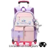 Image de Cartable à roulettes Fille Primaire Sac à Dos roulettes Fille Rose - Grande Capacité-6 Roues pour Escaliers