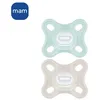 Image de Sucette Physiologique MAM - Lot de 2 - Silicone Souple et Doux - Bleu/Vert