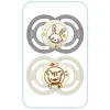 Image de Lot De 2 Sucettes Avec Boîte De Stérilisation - Mam - Perfect Nuit - 18 Mois - Silicone - Gris Et Beige