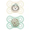 Image de Sucettes-Sucettes Bébé MAM Perfect 2-6 Mois - Lot de 2 (Modèle : Hérisson et Lion)