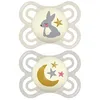 Image de Sucettes-MAM Sucette Perfect Nuit - 2-6 Mois - Silicone - X2 (Modèle : Ours et Dinosaure)
