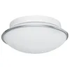 Image de Plafonnier - EGLO - Rond chromé en verre - Blanc - 60 W - Verre acier