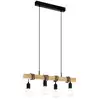 Image de Suspension Townshend Bois, 4xe27 Metal Noir, Eglo