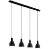 Image de Suspension - Eglo - Priddy - 4 Lumières - Métal - Noir - L 975 cm