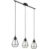 Image de Tarbes plafonnier suspendu à 3 lampes, barre droite, noir