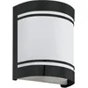 Image de Applique Murale Extérieure Eglo 10 W Noir Acier Zingué Verre Opalin